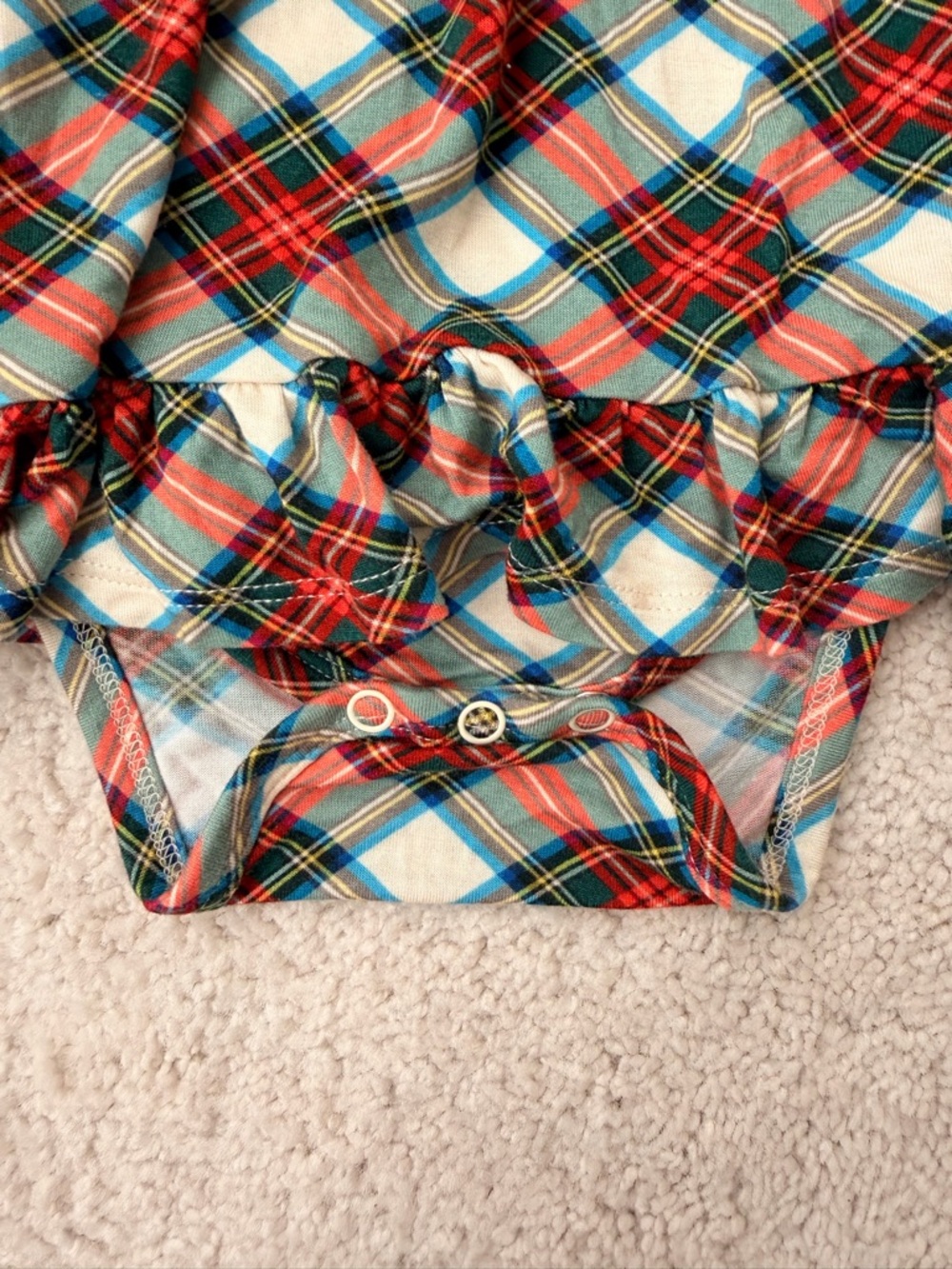 Posh Peanut Christmas Plaid Long Sleeve Bodysuit Dress - Picture 3 of 9